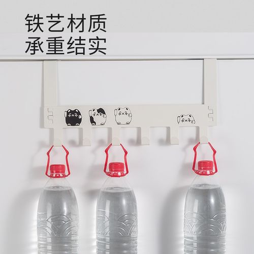 无痕门后挂钩家用免打孔卧室门上置物架子壁挂创意连排挂架挂衣架