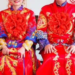 胸前大红花颁奖表彰花球中式婚礼装饰入户大门新娘新结婚用绣球