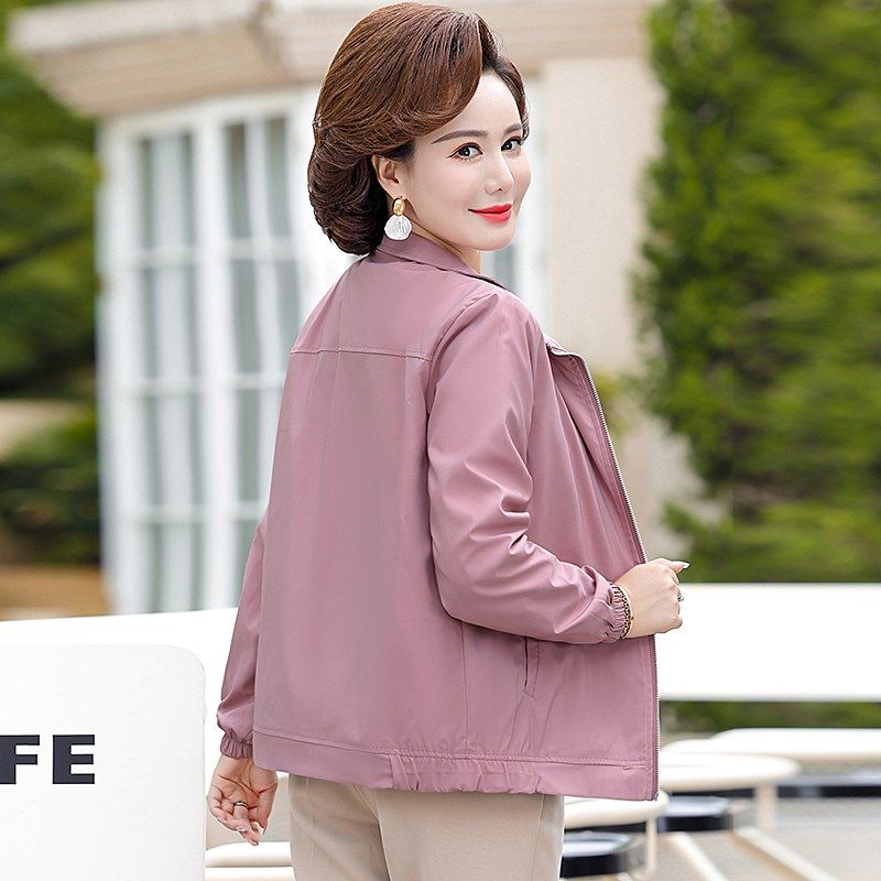 小个子妈妈秋装外套洋气短款2024新款中老年女装春秋休闲夹克上衣,女装/女士精品,中老年女装,淘宝优惠券,粉丝福利购,淘宝优惠卷