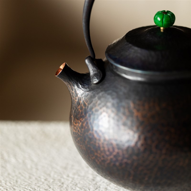 束刻手工锻造纯紫铜煮茶壶可电陶炉炭火明火煮水壶家用养身泡茶壶