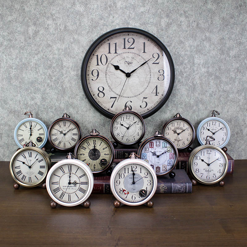 客厅挂钟时尚钟表大气欧式家用钟饰复古静音美式时钟挂墙怀旧老式