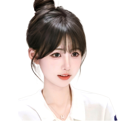 假发女片头顶补发蓬松增发量全真发遮白发自然前额轻薄款无痕发片