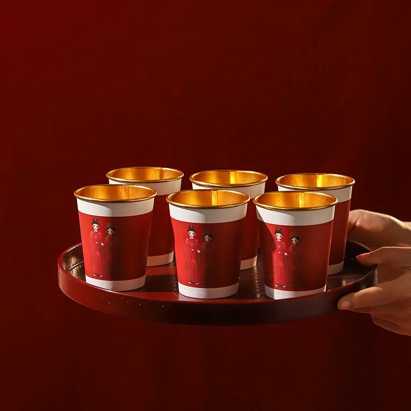 结婚一次性纸杯婚礼喜杯子加厚金箔订婚婚宴专用喜杯结婚用品大全,节庆用品/礼品,喜碗/敬茶杯,淘宝优惠券,粉丝福利购,淘宝优惠卷