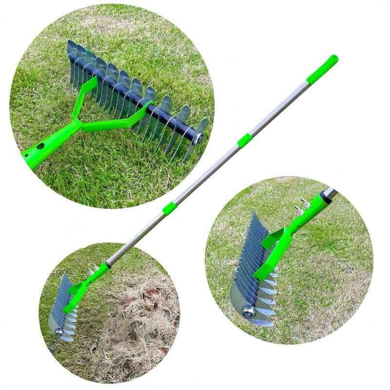 草坪枯草耙茅草耙园林落叶耙拔草器园林土壤耙松土器园艺工具