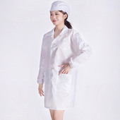 防静电白大褂无尘服食品车间劳保工作服白色上衣电子厂防尘静电衣