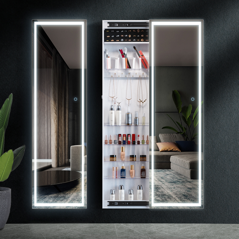 穿衣镜全身镜首饰柜收纳柜储物柜衣帽间挂墙侧拉壁挂试衣镜子7020