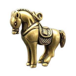 小铜马挂件纯铜马上赢马上元宝钥匙扣实心十二生肖铜马钥匙扣链