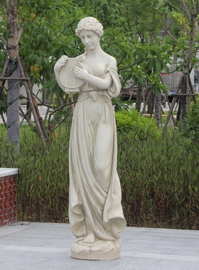 欧式大型迎宾演奏人物雕塑花园大厅酒店KTV家居装饰品工艺品摆饰