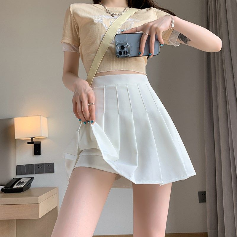 灰色百褶裙女春秋冬夏季薄款2024新款高腰显瘦a字短裙jk半身裙子