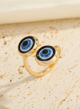 1Pcs Bling Turkish Evil Eye Finger Ring For Women Gift