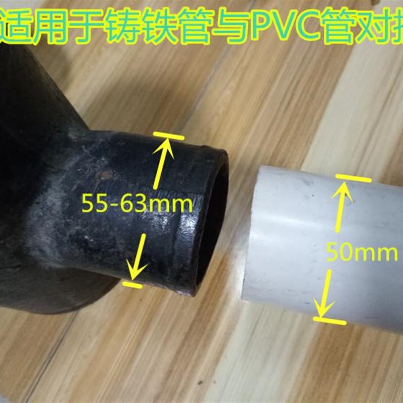 铸铁下水管和pvc接管转pvc接头老铁管配件异径直接110改造50对活