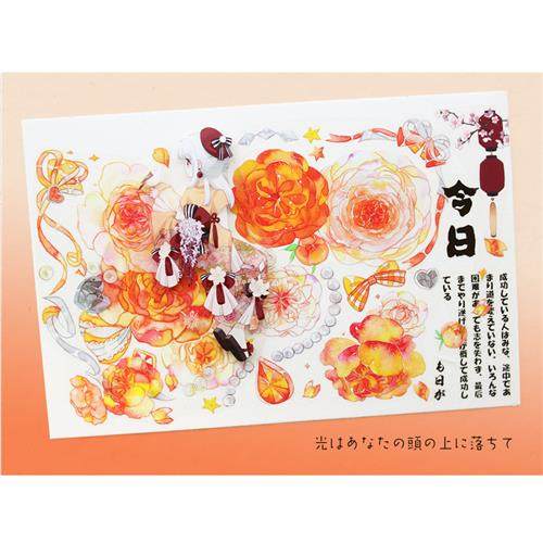 moodtape糖果咕卡花朵日文国风pet胶带特油mood和纸胶带diy手帐