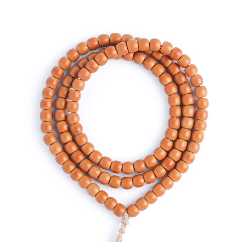 【珠玩大师】清水橄榄核直切核尖老型手串108颗桶珠佛珠文玩长串