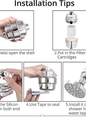 High Quality Output Shower Filter with Two Replaceable Cartr