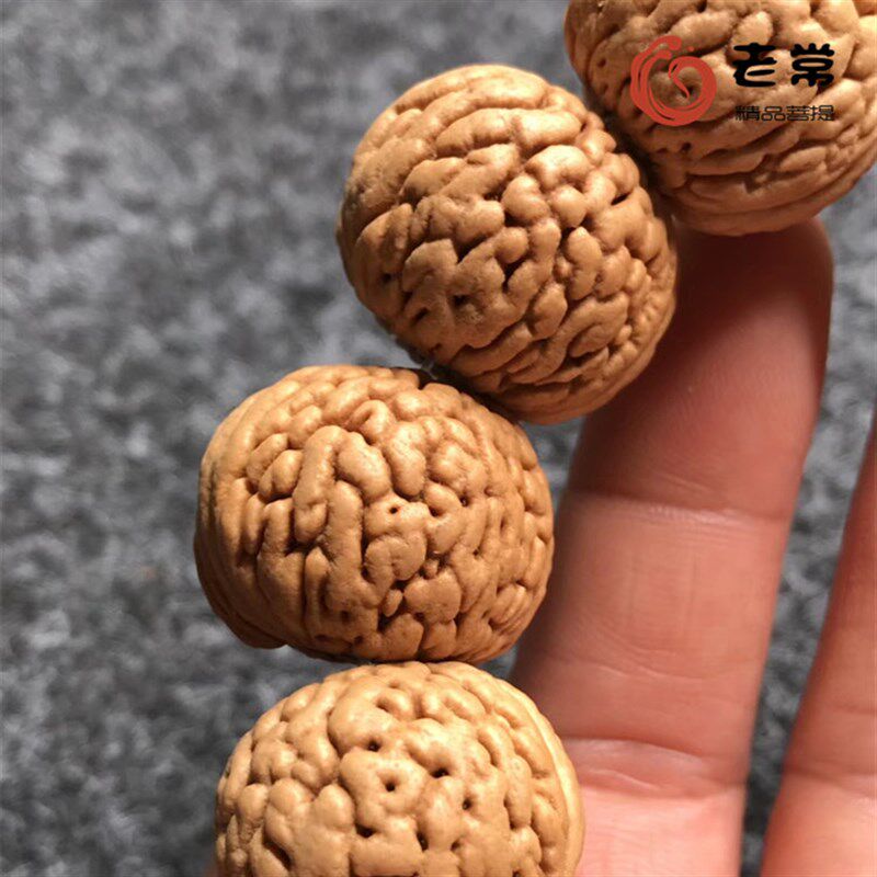 野生正圆精品矮桩磨盘老树桃核手串脑纹密蚂蚁纹脑纹文玩核桃手链