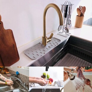 Mat Absorbent Faucet Silicone Splash Guard Sink 极速Kitchen