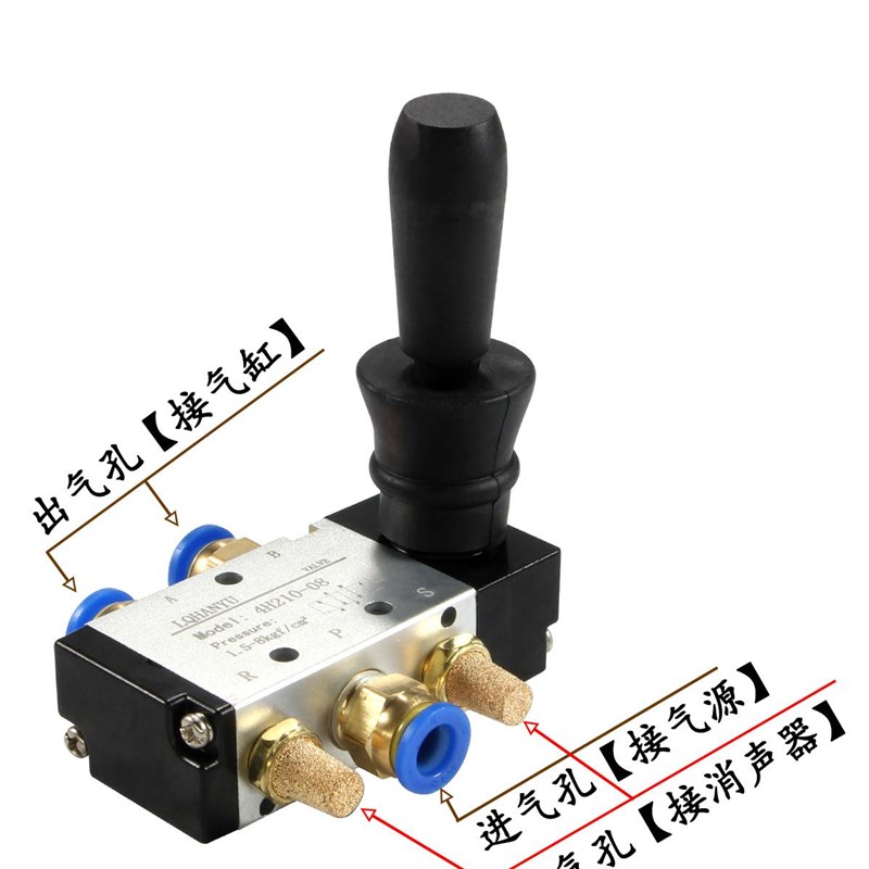 【精品】气动手动阀4H210-08拉阀SH402气缸开关3A换向阀二位五通R