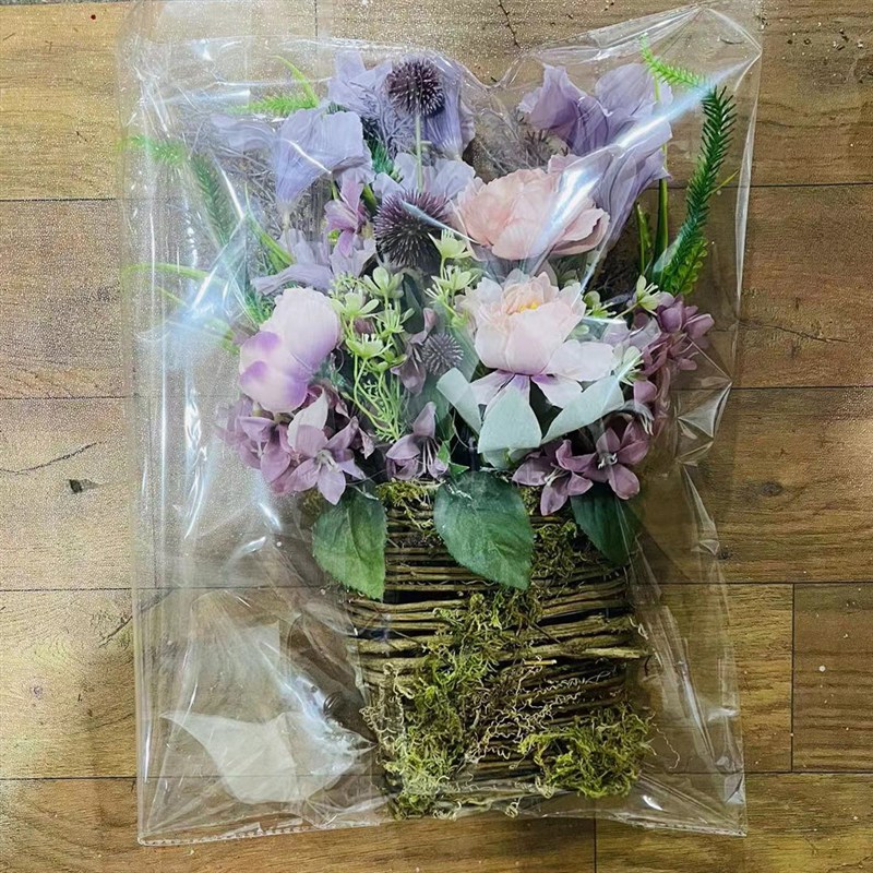 薰衣草蓝色的花环花篮母亲节花环紫色薰衣草花篮门挂家居装饰品