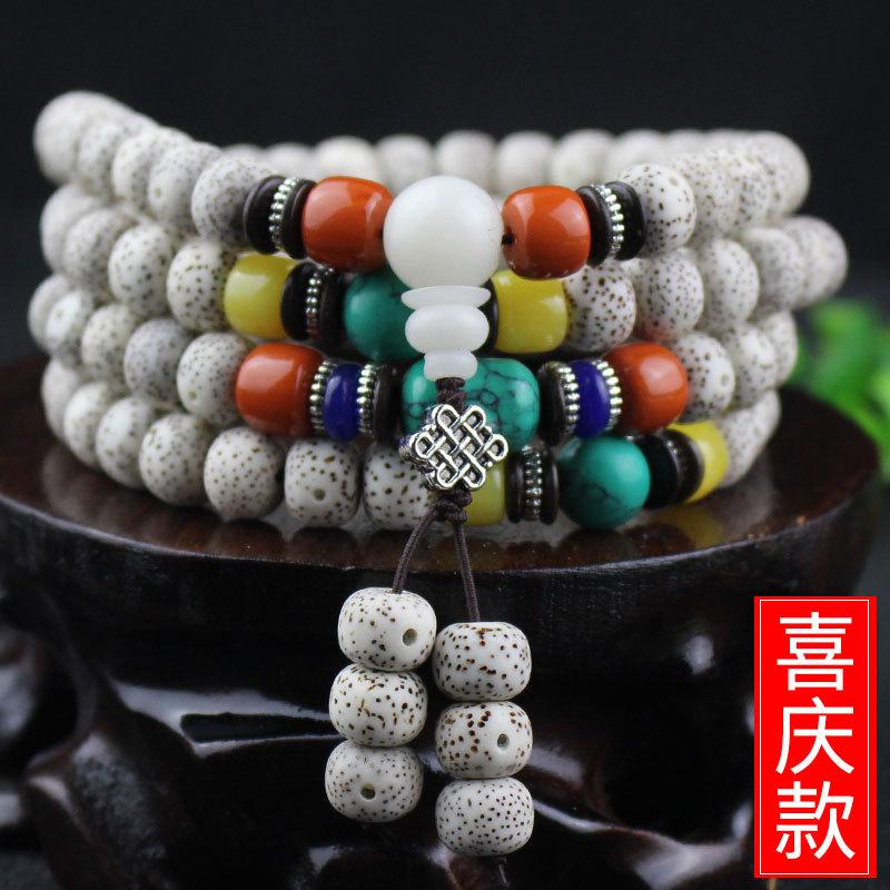 菩提子108颗海南星月佛珠项链手串念珠手链毛衣男女籽正月链直播