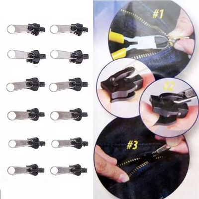 极速612PCS Instant Zippers Sliders Pull Universal Fix Zipper