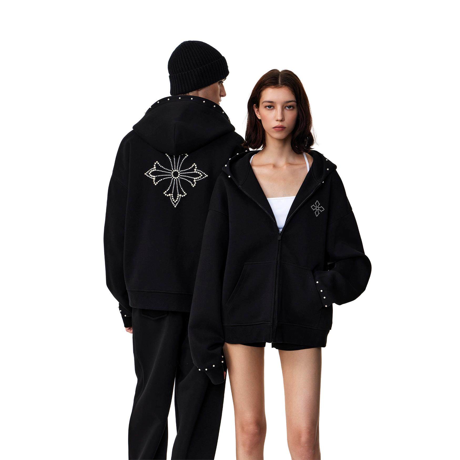 REDIMOR珍珠重磅连帽卫衣男女情侣秋季钉珠美式宽松外套253RC1293,个性定制/设计服务/DIY,棉服工装,淘宝优惠券,粉丝福利购,淘宝优惠卷