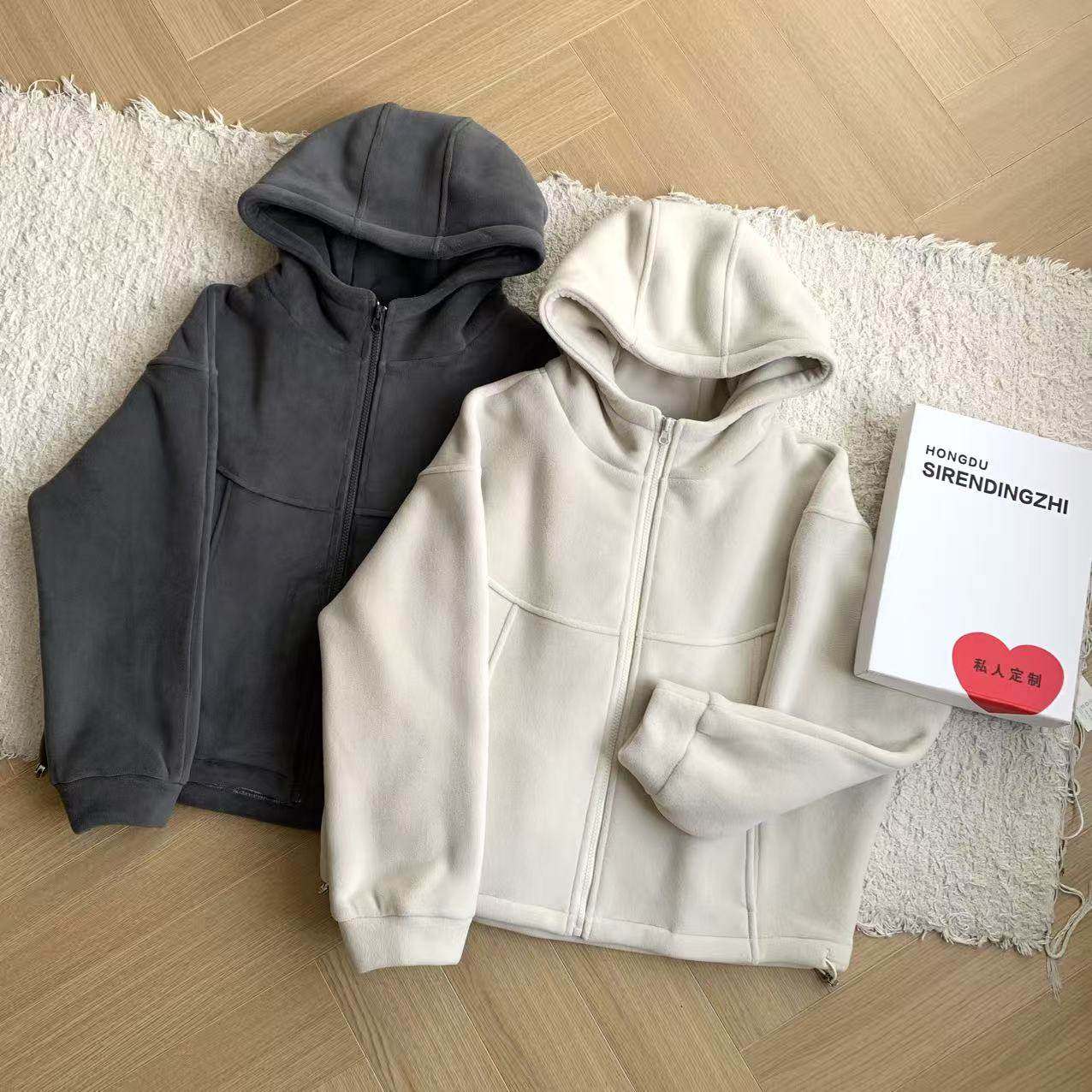 素心轻奢 2025冬连帽开衫款厚款保暖卫衣拉链加绒百搭外套女15114,个性定制/设计服务/DIY,棉服工装,淘宝优惠券,粉丝福利购,淘宝优惠卷