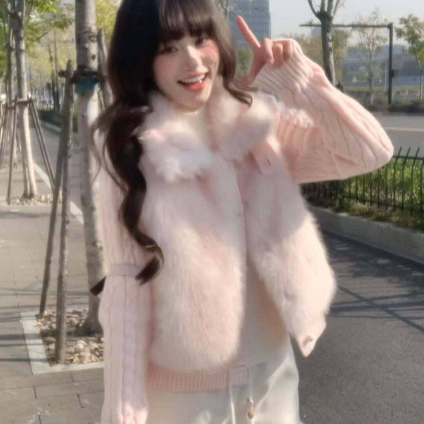 千金风环保皮草外套女冬2025新款针织拼接仿貂毛短款可爱毛绒棉服,个性定制/设计服务/DIY,棉服工装,淘宝优惠券,粉丝福利购,淘宝优惠卷