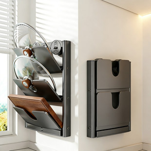 新款可折叠吸盘锅盖架免打孔壁挂式多功能放锅盖菜板子收纳神器