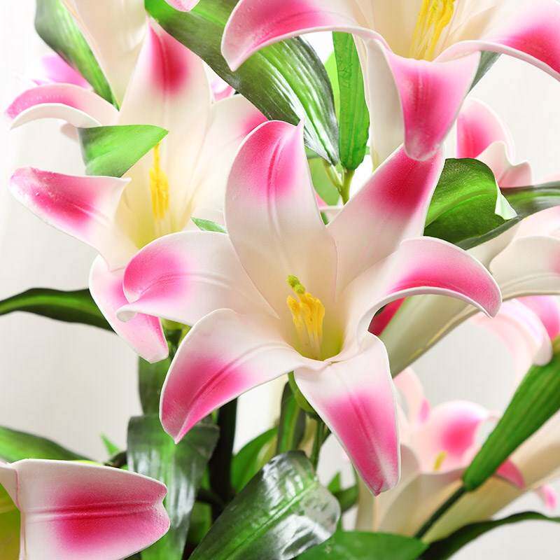 极速假白合仿真花 百合花假花包邮装饰摆放客厅防真花束仿正时尚