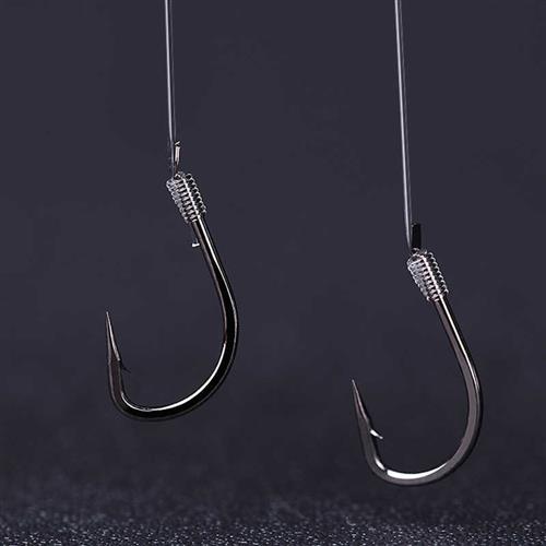 吉余鱼钩成品子线防缠绕双钩伊势尼有倒刺无刺鱼绑好套装全套仕挂