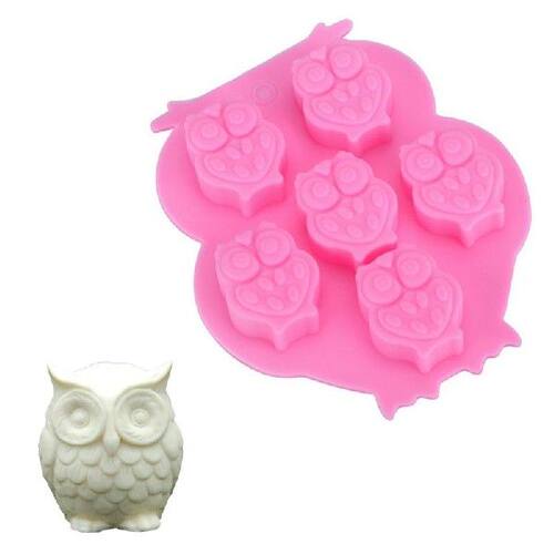 极速1PCS Kitchen Accessories 6 Holes 3D Owl Silicone Mold
