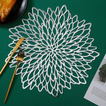 极速PVC flower table mat non-slip insulation placemat dishes