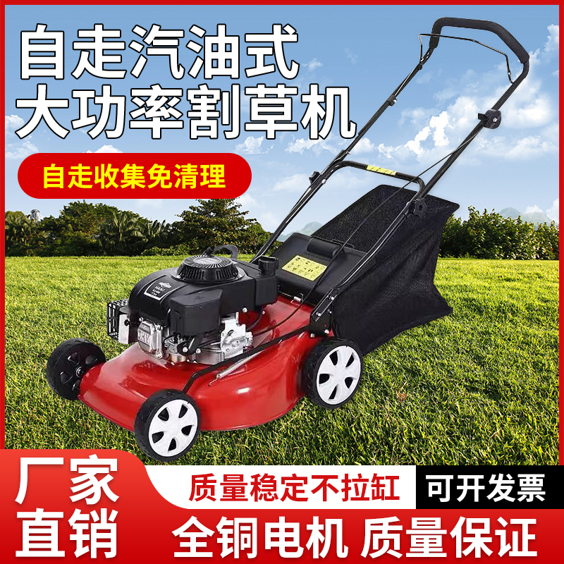 推车式割草机汽油机四行程除草机手推自走式草坪修剪机割草机神器