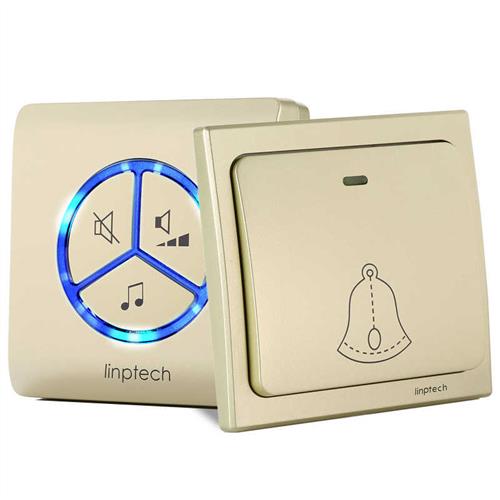 领普门铃无线家用智能电子门玲一拖二自发电遥控防水老人呼叫器