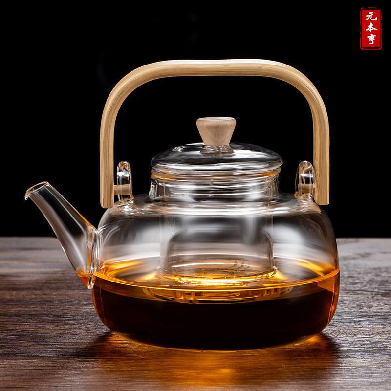 2023新款茶壶蒸汽玻璃提梁煮茶壶蒸煮两用小鱼把壶新款第四代蒸煮
