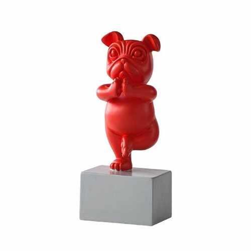 极速Resin Abstract Yoga Bulldog Dog Figurine Statuette