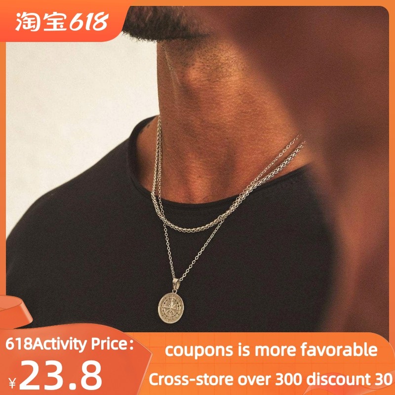 Travel Pendant Necklaces Men Cuban Chain Casual Retro Collar