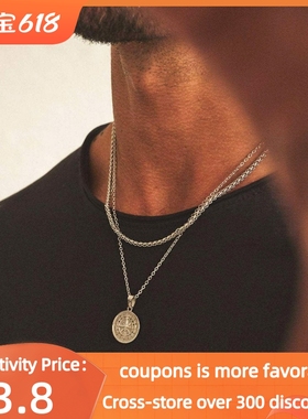 Travel Pendant Necklaces Men Cuban Chain Casual Retro Collar