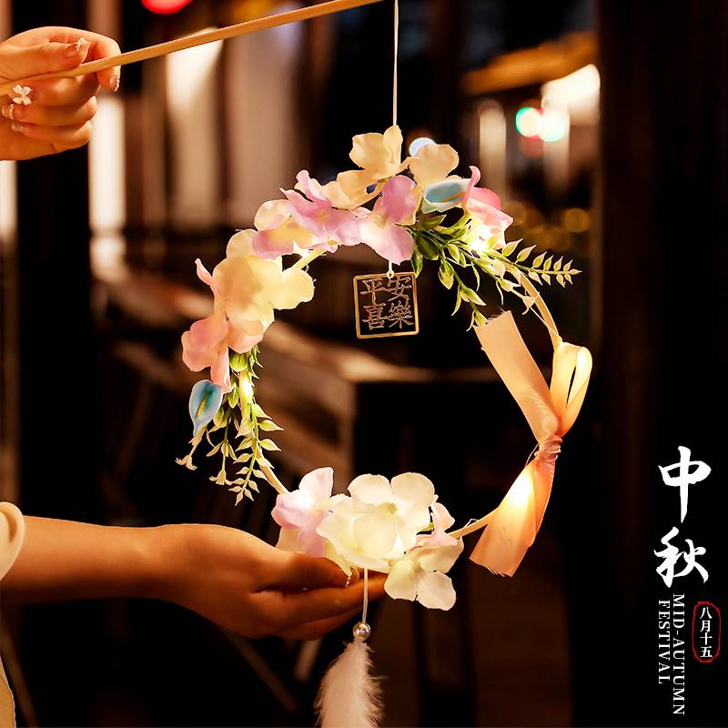 2023兔年新年春节手提兔子花灯玉兔灯笼diy手工材料古风灯笼过年