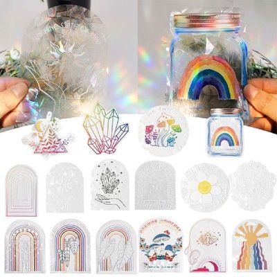 Rainbow Stickers Window Sticker Star Butterfly Reflective