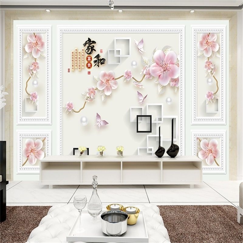 自粘墙贴方框电视背景墙壁纸装饰画中式客厅沙发影视壁纸墙布