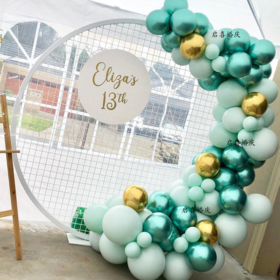 极速Dark green latex gold metal balloon helium confetti birt