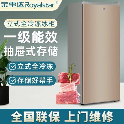 荣事达193L升立式小冰柜家用小型全冷冻抽屉式冷柜母乳储奶小冰箱