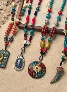 藏式长款复古民族风项链