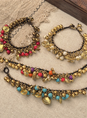 手工编织波西米亚贝壳铃铛手链