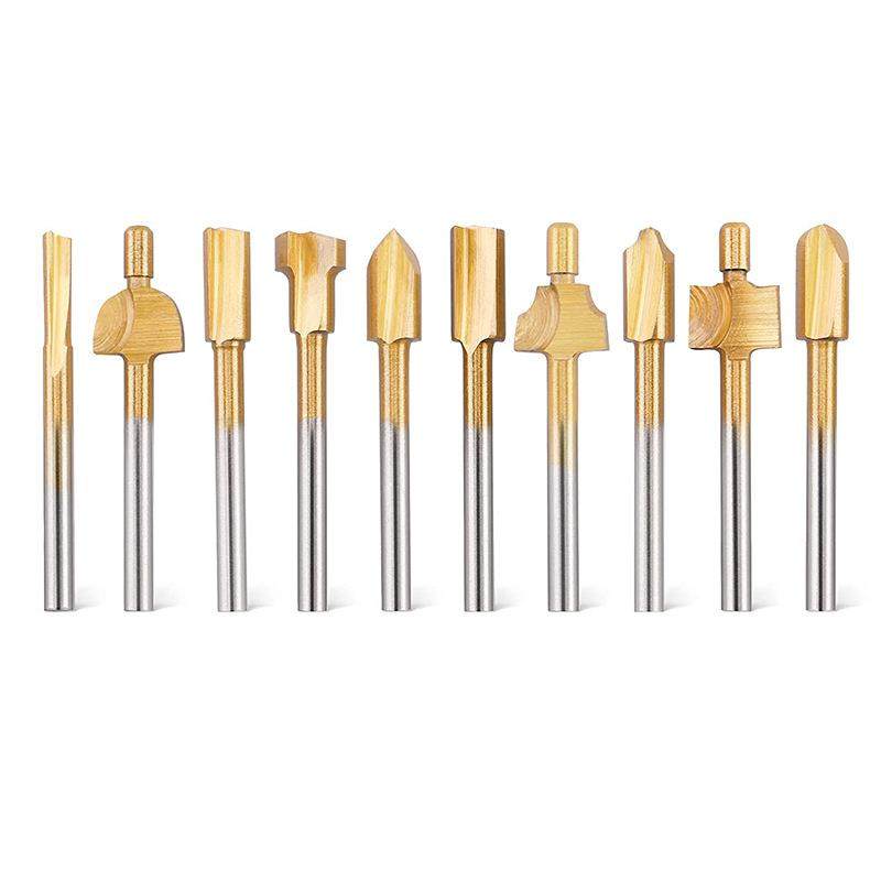 直销新款10PC木工修边刀高速钢打磨修边高速钢铣刀雕刻机花样刀,五金/工具,数控刀片/刀粒,淘宝优惠券,粉丝福利购,淘宝优惠卷