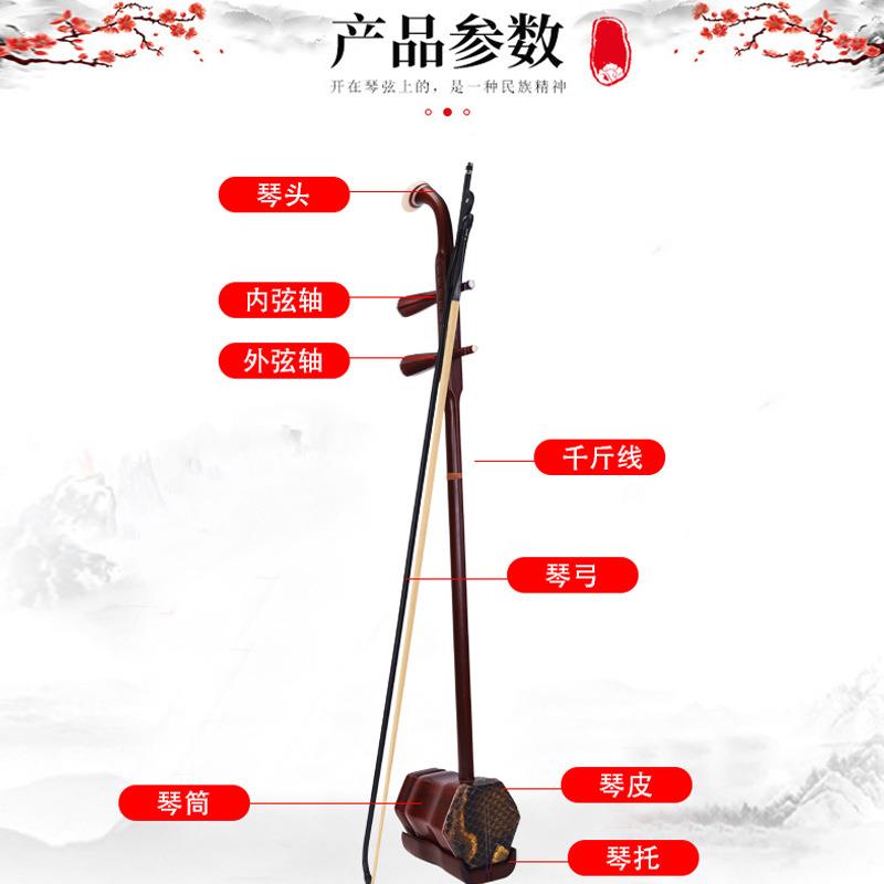 新款直销紫檀二胡 初学者入门二胡教学二胡乐器专业民族乐器 二胡