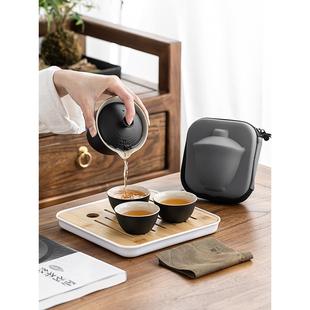 新款 茶具户外泡茶杯一壶三杯茶壶LO 直销旅行茶具套装 快客杯便携式