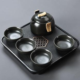 直销酒店家用功夫茶具套装 新款 简约会客泡茶小套一盖碗三杯干泡茶