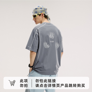 圆领宽松半袖 夏季 7A抗菌运动速干T恤哈苏线短袖 白迹